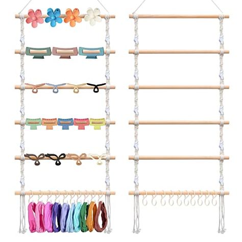 Crochet Closet Organizer, Claw Clip Display Ideas, How To Organize Headbands, Diy Claw Clip Holder, Crochet Claw Clip Holder, Diy Claw Clip Organizer, Claw Clips Storage, Hair Claw Clip Organizer, Claw Clip Storage