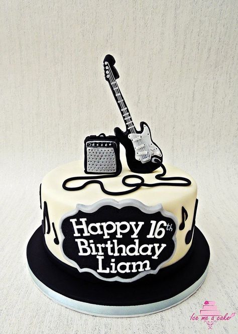 Music Cake Ideas, Guitar Birthday Cakes, Bolo Musical, Music Themed Cakes, Music Cakes, Music Cake, Guitar Cake, Rock Cake, Gateaux Cake