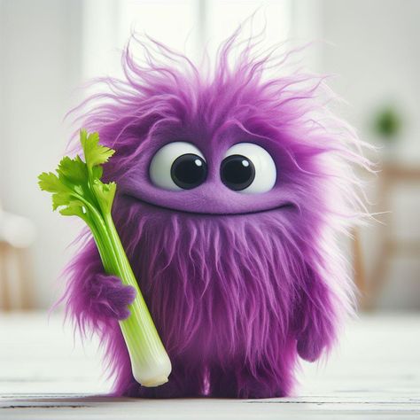 Colorfull Monsters | When you start your diet and you're pumped up, but also feeling a bit bummed out 💜🥦 #dalle3 #monster #cute #fluffy #colorfullmonsters | Instagram Cute Monster Illustration, Cute Monsters Drawings, Monster Pictures, Monster Drawing, Nose Drawing, Funny Monsters, Monster Illustration, Cute Animal Clipart, Cartoon Character Pictures