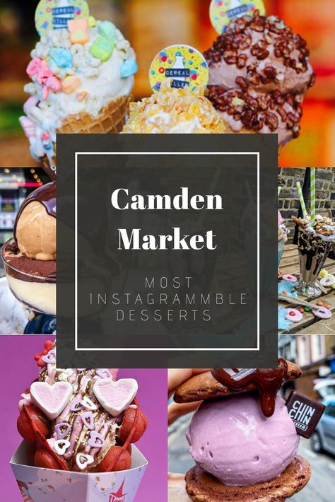 London’s iconic Camden Market is well known as the capital’s mecca for street food, one-of-a-kind retail and vintage. It’s also home to some of London’s quirkiest and creative food talent and there is literally something for everyone. We’ve rounded up some of the most instagrammable desserts to add to your foodie bucket list!  #londontravel #london #londonbloggers #foodideas #londonphotography Instagrammable Desserts, Edible Raw Cookie Dough, Chimney Cake, Biscoff Biscuits, Camden Market, Raw Cookie Dough, Camden Markets, Rose Milk, Milk Ice Cream