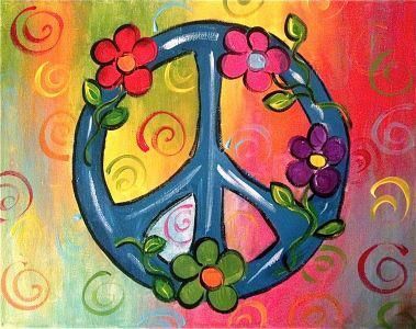 kids CANvas painting party - Google Search | painting club ... Peace Sign Art, Wine And Canvas, Hippie Painting, Hippie Peace, Peace Art, Painting Media, We Are The World, Art Party, Hippie Art