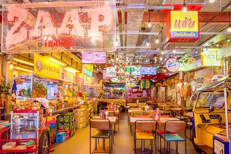 Street Food Restaurant Design, Healthy Thai Recipes, Thai Cafe, Street Food Design, Food Stall Design, Thai Street Food Recipes, Street Food Market, Restaurant Themes, Asian Street Food