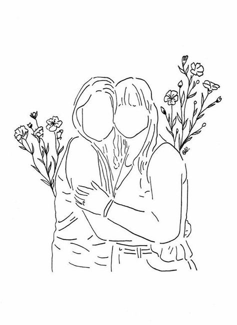 Aesthetic Drawings, Minimalist Drawing, Art Couple, Love Aesthetic, Contour Drawing, Pola Sulam, Outline Art, Outline Drawings, Line Art Drawings