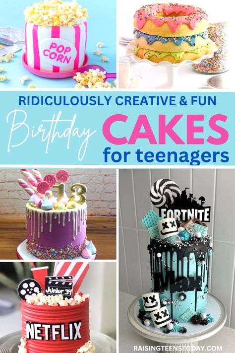 Whether you’re making your teen a lovingly homemade birthday cake this year or you’re passing off the job to a bakery in town, we’ve rounded up the most ridiculously creative and fun birthday cake ideas around! Seriously... one is cuter than the next! #birthdaycakesforteens #birthdaycakesforteenagers #cakes #birthdaycakes #birthdaycakeideas #birthdaycakesforkids #creativebirthdaycakes #uniquebirthdaycakes #funbirthdaycakes #cakesforkids Cake Ideas For Girls 12th Birthday, Birthday Cakes For 11 Year Boys, Easy Boys Birthday Cakes, Surprise Birthday Cake Ideas, Birthday Cake For 13 Year Boy, Fun Birthday Cakes For Adults, Cake For 14th Birthday Boy, Teen Boy Birthday Cake Ideas, Cake For 12 Year Boy