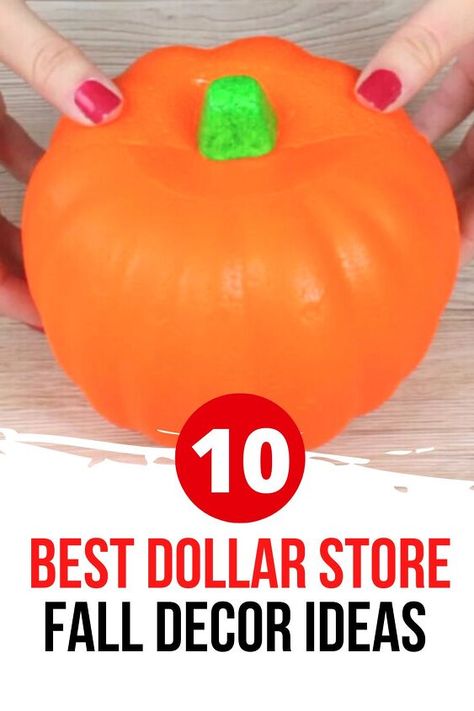 Cheap Fall Decor Ideas, Fall Candle Centerpieces, Dollar Store Fall Decor, 10 Dollar Store, Dollar Store Finds, Cheap Fall Decor, Easy Fall Wreaths, Pumpkin Uses, 10 Dollar