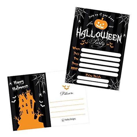 50 Black Halloween pumpkin invitations for kids and adults Monster Trunk Or Treat, Costume Party Invite, Treat Or Trick, Adult Halloween Invitations, Halloween Invitations Kids, Halloween Invitation Card, Kids Halloween Party Invitations, Trick Or Treat Party, Costume Party Invitations