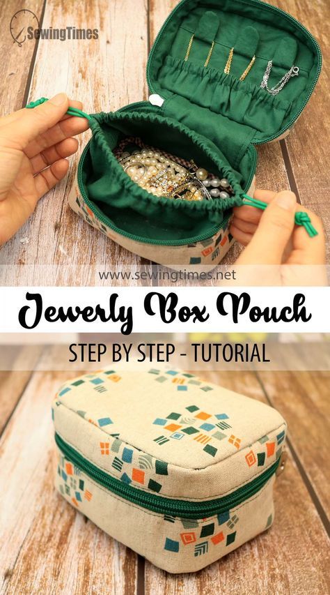 Diy Jewelry Pouch, Diy Sewing Storage, Small Sewing Projects For Gifts, Box Pouch Pattern, Sewing Pouch, Pouch Sewing Pattern, Functional Jewelry, Natural Make Up Looks, Jewerly Boxes