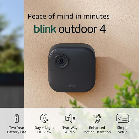 Blink Outdoor 4 – Wireless smart security camera, two-year battery, 1080p HD day and infrared night live view, two-way talk – 3 camera system Security System Sensors, Pet Camera, Doorbell Camera, Amazon Devices, Smart Home Security, Outdoor Camera, Security Camera System, Security Cameras For Home, Surveillance Cameras