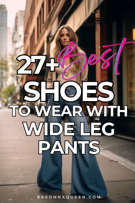 Wide Leg Pull On Pants Outfit, Wide Leg Dress Pants Outfit Dressy, Shoes For Wide Leg Trousers, What Tops To Wear With Wide Leg Pants, Dressy Wide Leg Pants Outfit, Boots With Wide Leg Pants, Shoes To Wear With Wide Leg Pants, What Shoes To Wear With Wide Leg Pants, Wide Leg Pants And Boots