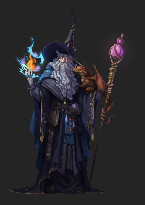 Dnd Occultist, Wizard Fantasy Art, Dnd Wizard Art, Sorcerer Character Design, Dnd Character Design Wizard, D&d Sorcerer Concept Art, Old Wizard Fantasy Art, Dnd Stories, Mystical Animals