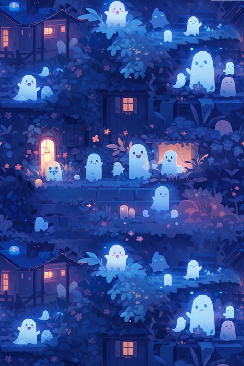 Pixel Witch Wallpaper, Beautiful Halloween Wallpaper, Cute Fantasy Wallpaper, Cute Ghosts Aesthetic, Halloween Cute Background, Halloween Digital Art Ideas, Halloween Wallpaper Kawaii, Halloween Landscape Wallpaper, Desktop Wallpaper Witchy