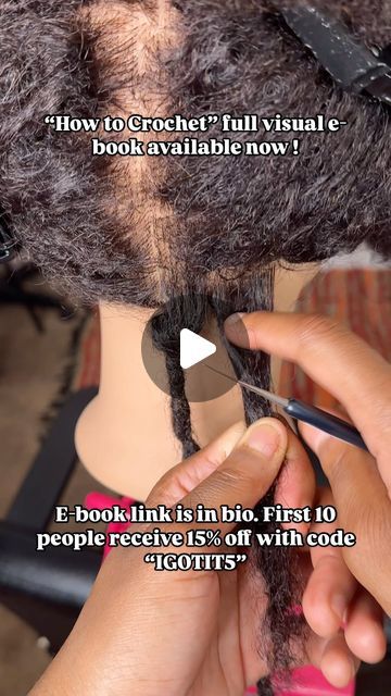 Jackson Ms & ATL Major Loc Repair Specialist on Instagram: "Do your want to boost you income ? Purchase my full visual “How to crochet” e-book! Link is located in bio. This e-book is 12 pages full of video tutorials no need to read anything ! I will be the teacher and you will be my student.   Topics in this E-book include  •how to hold a crochet tool •how to repair a lock •how to do instant locs •how to fix frizz with crochet •how to reattach a loc  #locs #jacksonms #jacksonmshairstylist #jacksonmshairstylist #jacksonmslocs #locsforwomen #locstyles #locstylesforwomen #mymylocz #vicksburgmississippi #vicksburgms #vicksburgmslocs #jacksonmsloctician #studsthatdohair  #locextentions #womenwithlocs #ebook" How To Do Instant Locs, How To Fix Locs, Loc Reattachment, Instant Locs Natural Hair, Loc Repair, Starting Dreads, Instant Locs, Dreadlocks Hair Care, Loc Extensions