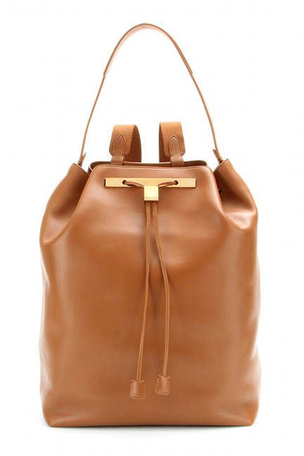 The Row Leather Backpack, $3,900; mytheresa.com    - ELLE.com Women Fashion Photography, Cream Bag, Spring Bags, Womens Designer Handbags, Handbag Heaven, Brown Handbag, Bag Design, Chanel Bags, Designer Backpacks