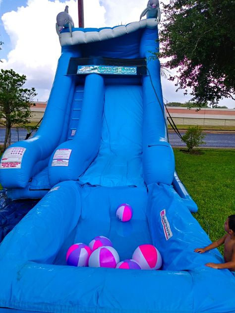 Waterslide Party Ideas, Graduation Pool Party Ideas High School, Waterslide Birthday Party Ideas, Water Slide Birthday Party Ideas, Graduation Party Kindergarten, Waterslide Birthday Party, Graduation Pool Party, Waterslide Party, Babysitting Flyers