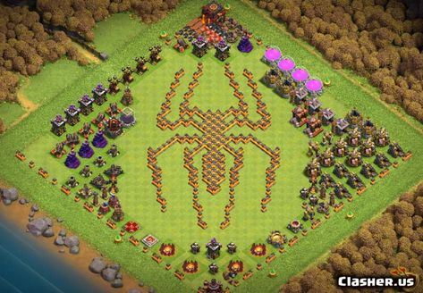 [Town Hall 10] TH10 Fun Troll Progress/Upgrade base - spider [With Link] [8-2020] - Progress Base - Clash of Clans | Clasher.us Clash Of Clans Upgrades, Let Me In, Clash Of Clans, Town Hall, Collage, 10 Things, Pins, Quick Saves