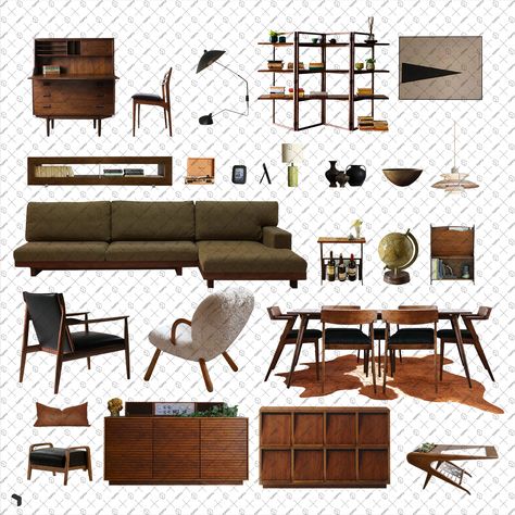 Cutout Living Room Furniture PSD | Toffu Co Furniture Collage, Living Room Collage, Collage Furniture, Interior Collage, Furniture Png, Interior Design Portfolio Layout, Interior Design Classes, Photoshop Images, Bramble