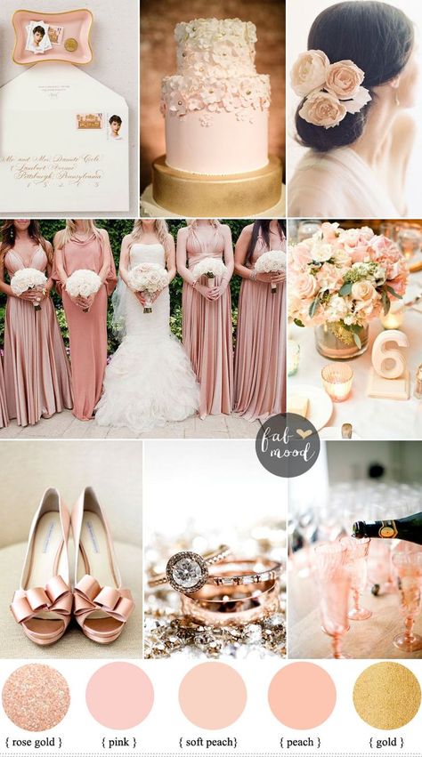 Blush rose gold and peach wedding Colours { sophisticated and beautiful, elegant colours } http://www.fabmood.com/blush-rose-gold-elegant-colours #rosegold #elegant Peach Wedding Colors, Gold Wedding Theme, Wedding Theme Colors, Blush Rose, Peach Wedding, Wedding Color Palette, Design Studios, Digital Scrapbook Paper, Rose Gold Wedding