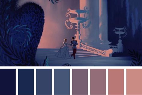 Color palette Cinderella Color Palette, Medieval Color Palette, Comic Color Palette, Disney Color Palette, Movie Color Palette, Modern Disney Characters, Tree Story, Retro Color Palette, Rainbow Tree