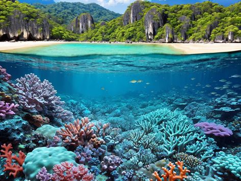 Discover Thailand's Beauty: Similan Islands underwater coral reef Coral Reef From Above, Coral Reef Landscape, Inspiring Landscapes, Coral Reef, Awe Inspiring, Thailand, Coral, Beauty, Quick Saves