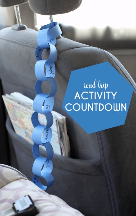 Countdown Paper Chain, Car Activities, Road Trip Activities, Paper Chain, Family Road Trip, Road Trip Games, Paper Chains, Road Trip With Kids, Simple Craft