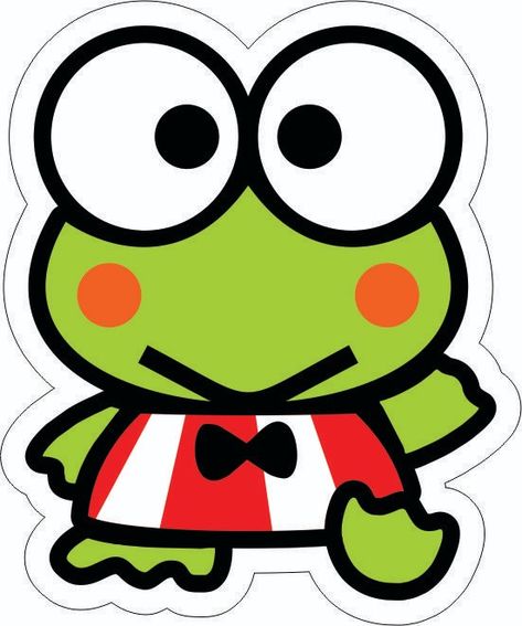 Kerropi Drawings, Frog From Hello Kitty, Keroppi Drawing, Keropi Sanrio, Frog Sanrio, Hello Kitty Frog, Hello Kitty Birthday Theme, Hello Kitty Keroppi, Hello Kitty Book