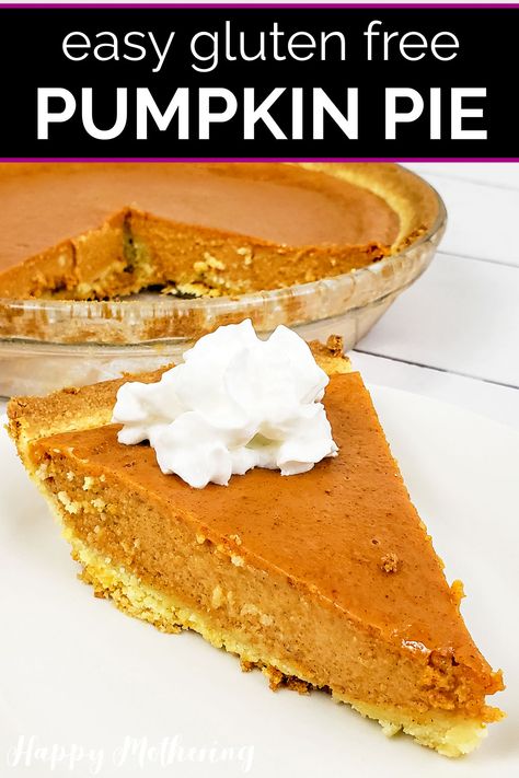 Learn how to make the best Gluten Free Pumpkin Pie to serve for dessert on Thanksgiving, Christmas or any day of the fall season. This easy recipe includes a flaky gluten-free pie crust recipe and a flavorful pie filling using incredibly simple ingredients. One of the easiest dessert recipes ever! Gluten Free Pumpkin Pie Recipe, Classic Holiday Desserts, Dairy Free Pumpkin Pie, Gluten Free Pumpkin Pie, Favorite Pie Recipes, Gluten Free Pie Crust, Dairy Free Pumpkin, Pumpkin Custard, Gluten Dairy Free