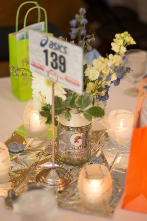 Running+Themed+Weddings | ... centrepieces on the guests tables. #running #wedding #runningwedding Cross Country Decorations, Party Decorations Centerpieces, Wedding Running, Sports Party Centerpieces, Soccer Banquet, Banquet Centerpieces, Sports Banquet, Banquet Ideas, Mother Son Dance