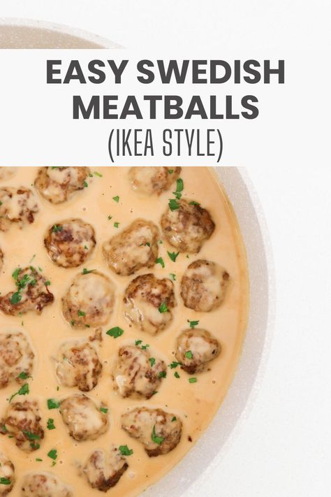 Swedish Meatballs Ikea, Meatballs Ikea, Easy Swedish Meatballs, Ikea Swedish Meatballs, Swedish Meatballs Easy, Baked Chicken Meatballs, Ikea Style, How To Make Meatballs, Meatball Ingredients