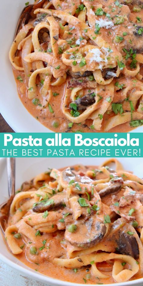 Best Pasta Side Dishes, Tuscan Sauce, Italian Sides, Best Pasta Recipe, Bacon Sauce, Mushroom Recipes Pasta, Italian Comfort Food, Italian Theme, Italian Dinner Recipes