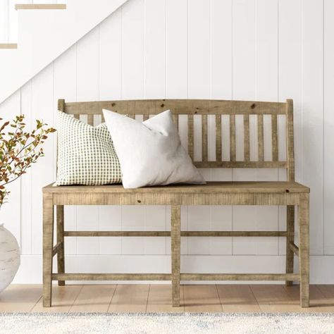 Sand & Stable Averie Wood Bench | Wayfair Rustic Wooden Bench, Solid Wood Benches, Into The Wood, Nursery Furniture Sets, Teen Bedding, Wooden Bench, Solid Wood Dining Table, Wood Bench, Wood Dining Table