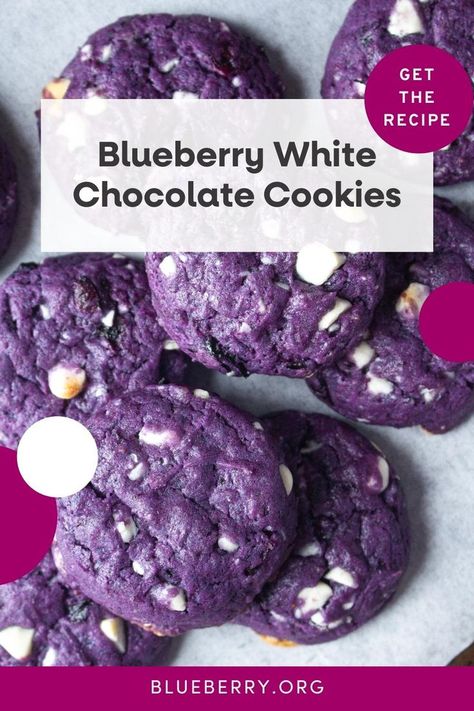 Blueberry White Chocolate Cookies, Blueberry Dessert Recipes, Cookie Delight, Blueberry White Chocolate, Dessert Original, Blueberry Cookies, White Chocolate Cookies, Blueberry Desserts, Simple Dessert