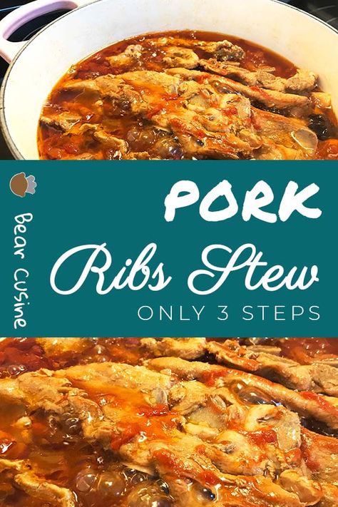 Pork Ribs Stew Recipe, Pork Rib Stew Recipe, Pork Rib Stew, Easy Pork Ribs, Sides For Pork, Country Pork Ribs, Pork Riblets, Country Ribs, Rib Tips