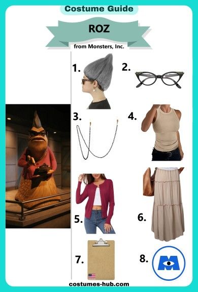 Roz Monsters, Inc. Costume Roz Halloween Costume Monsters Inc, Diy Randall Costume Monsters Inc, Roz Monsters Inc Costume Diy, Roz From Monsters Inc Costume, Monsters Inc Costume Ideas, Randall Costume Monsters Inc, Monster Inc Costume Diy, Diy Monsters Inc Costume Family, Roz Monsters Inc Costume