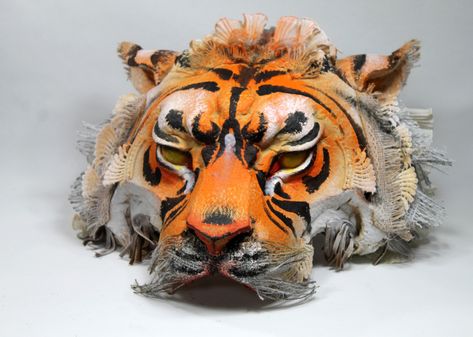 Tiger Mask, Cool Masks, Masks Art, Animal Masks, Arte Inspo, Retro Futuristic, Mask Design, Art Toy, 3d Art