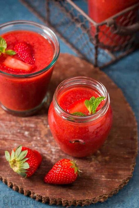 Strawberry Gazpacho Strawberry Gazpacho Recipe, Strawberry Gazpacho, Gazpacho Soup Recipe, Recipes Strawberries, Strawberry Soup, Easy Strawberry Jam, Strawberry Overnight Oats, Gazpacho Soup, Homemade Strawberry Shortcake