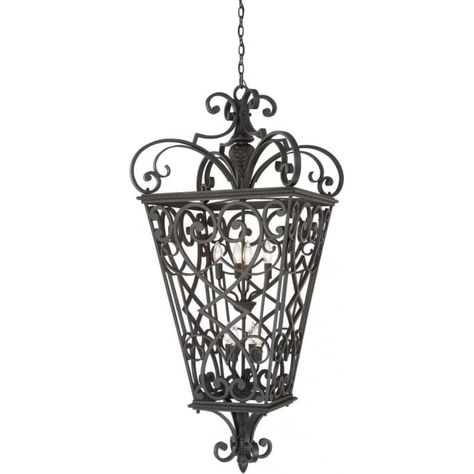 Elstead Lighting Fort Quinn 8 Light Ceiling Pendant Made of Cast Aluminium in Marcado Black Finish Large Black Chandelier, Iron Lamps, Traditional Lanterns, Led Band, Outdoor Hanging Lanterns, Light Chain, Outdoor Pendant Lighting, Quoizel Lighting, Led Stripes