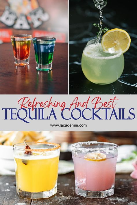 25 Best Tequila Cocktails for Sunny Days 40th Birthday Signature Cocktails, Good Cocktail Drinks, Tequila Blanco Cocktails, Tequila Cocktails For A Crowd, Simple Tequila Cocktails, Punch With Tequila, Drinks With Tequila, Tequila Cocktails Recipes, Tequila Cocktails Easy