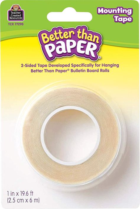 Teacher Created Resources® Better Than Paper® Mounting Tape White 1" x 19.6' Better Than Paper, Fabric Bulletin Board, Bulletin Board Paper, Paper Construction, Metal Doors, Stem Kits, Teacher Created Resources, Painted Walls, Painted Brick