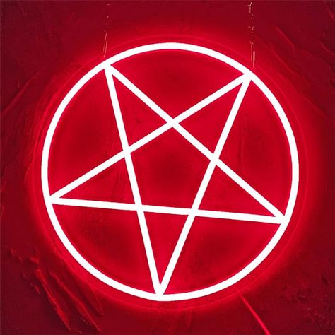 Amazon.com : JKHOO Satanic Pentagram Neon Signs for Wall Decor, Dimmable LED Inverted Pentagram Shaped Neon Light, USB Powered for Home Bedroom Dorm College Party Gothic Theme Gifts(12.9 * 12.9in) : Tools & Home Improvement Living Room Lighting Wall, Inverted Pentagram, Gothic Themes, College Parties, Lighting Wall, Room Lighting, Garage Workshop, Led Neon Signs, Wall D