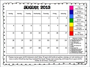 Monthly calendar that stays in take home folder. Kids color in behavior mark for each day (use stoplight system). Reward for week of green and whole month of green Clip Chart Behavior, Behavior Calendar, Behavior Clip Charts, Behavior Charts, Clip Chart, Classroom Behavior Management, Behaviour Management, Organization And Management, Student Behavior