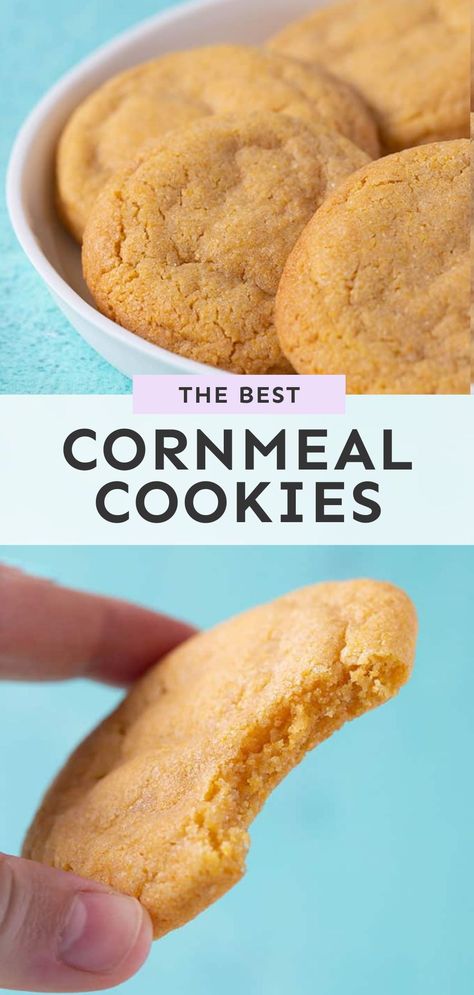 Honey Butter Cornmeal Cookies, Corn Meal Recipes Dessert, Corn Recipes Dessert, Corn And Cinnamon Butter Cookies, Cornmeal Cookies Gluten Free, Lemon Cornmeal Cookies, Things To Make With Cornmeal, Uses For Cornmeal, Cornmeal Dessert Recipes