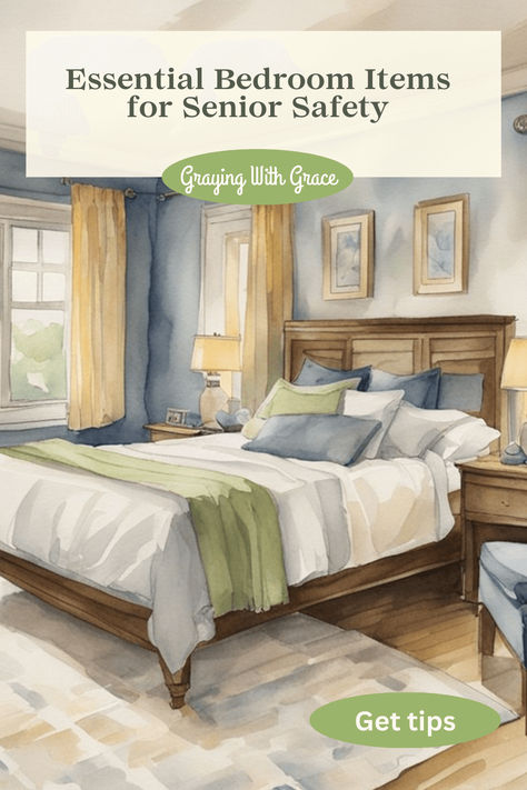 Discover essential bedroom items that enhance safety and comfort for seniors. Personal touches make a huge difference! 🧡✨ #SeniorComfort #SafetyFirst Assisted Living Bedroom Ideas, Person Falling, Rearranging Furniture, Sensor Night Lights, Living Bedroom, Bedroom Items, Rolling Storage, Bed Rails, Fall Prevention