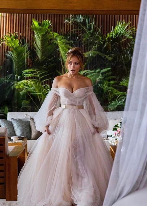 Amazon Studios/Shotgun Wedding Dresses From Movies, Bridal Wedding Gowns, Plus Size Bridal Dresses, Shotgun Wedding, Wedding Dress Organza, Wedding Movies, Prom Girl Dresses, Pretty Wedding Dresses, Galia Lahav