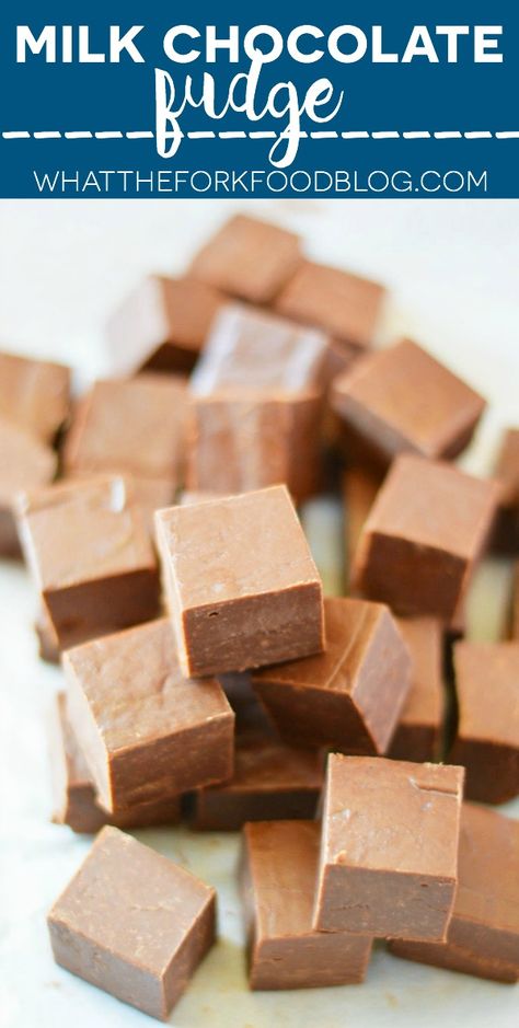 This quick and easy 3-ingredient Milk Chocolate Fudge is so creamy and smooth. It's like an amped up chocolate bar with a texture that's super addicting. Homemade Chocolate Fudge, Best Fudge Recipe, Milk Chocolate Fudge, Fudge Recipes Chocolate, Postre Keto, Fudge Recipes Easy, Desserts Vegan, Fudge Easy, Fudge Recipe