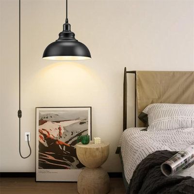 The plug-in hanging light is made of solid metal and baking paint finish, very durable, anti-rust, and not faded. The hanging lights with a plug-in cord have a convenient on/off dimmer switch, which can adjust the brightness to meet your lighting needs and create the perfect ambiance you desire. The hanging pendant lamp with plug-in cord, the whole light has passed UL Certified, features an E26 socket, works well with any incandescent or LED bulbs with standard E26 base, and works with 60 watts Bedside Hanging Lights, Plug In Hanging Light, Hanging Bedroom Lights, Hanging Pendant Lamp, Vintage Industrial Style, Candle Style Chandelier, Candle Chandelier, Traditional Chandelier, Hanging Light Fixtures