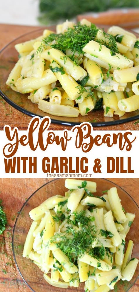 Yellow Beans Recipe, String Bean Recipes, Yellow Beans, Recipe With Garlic, Csa Box, Wax Beans, Glazed Carrots, Thanksgiving Card, Beans Recipe