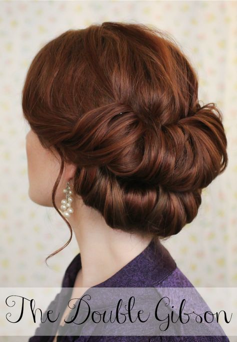 Queen This hair-do is the Double Gibson [dating from the early 20th century. A tutorial is available at freckled-fox.com Bun Updo, Holiday Hairstyles, Hair Updo, The Double, Hair Today, Great Hair, Vintage Hairstyles, Hair Dos, Gorgeous Hair