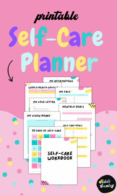 Printable Self-Care Planner - Your Ultimate Wellness Guide Self Care Journal Template, Self Care Worksheet Free Printable, Self Care Planner Printable Free, Medical Binder Printables, Binder Printables Free, Happy Planner Free Printable, Self Care Printable, Wellness Guide, Self Care Worksheets