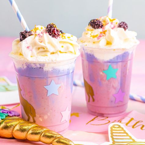 Unicorn Smoothie Unicorn Smoothie, Purple Smoothie, Splenda Recipes, Pink Smoothie, Mocha Chocolate, Cranberry Almond, Spirulina Powder, Nonfat Greek Yogurt, Ice Milk