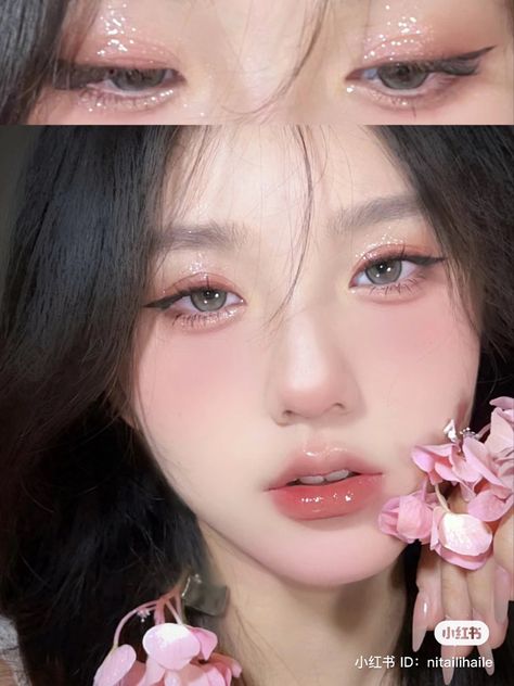 Douyin Makeup Tips, Makeup Look Douyin, Douyin Tutorial, Douyin Makeup Look, Xiaohongshu Makeup, Douyin Makeup Tutorial, Tutorial Natural Makeup, Blone Hair, Makeup Chinese